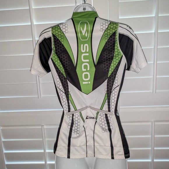 Sugoi Racing System Half Zip Back Pocket Cycling Biking Short Sleeve Jersey Top - Picture 3 of 3